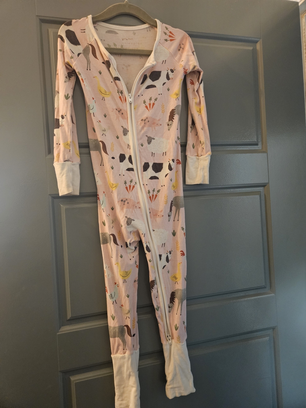 Little Sleepies Farm Animals Pink